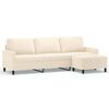 vidaXL 3-personers sofa med fodskammel 210 cm velour cremefarvet