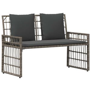 vidaXL Udend&oslash;rs b&aelig;nk 2 -Seater 116 x 55 x 82 cm St&aring;l og Polyrattan