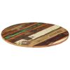 vidaXL bordplade 60 cm 15-16 mm rund massivt genbrugstræ