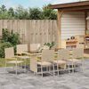 vidaXL Have Spisebordss&aelig;t 9 pcs Beige polyrattan