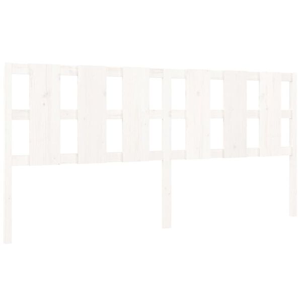 vidaXL sengegærde 205,5x4x100 cm massivt fyrretræ hvid