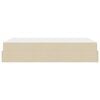 vidaXL Sengeramme med madras med madras 2 pcs Creme Stof