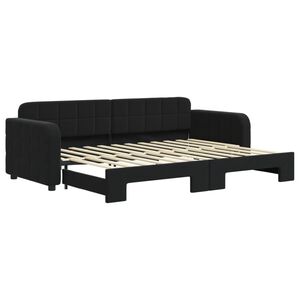 vidaXL daybed med udtr&aelig;k 80x200 cm velour sort