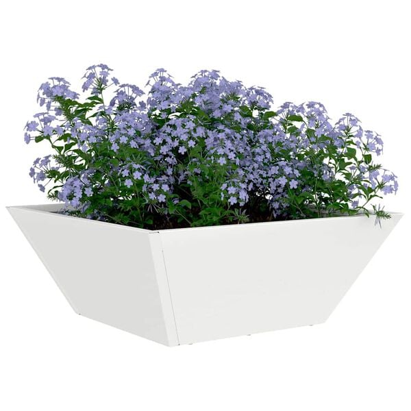 vidaXL Have Blomsterkrukke 5 pcs Hvid 40 x 40 x 15 cm Koldvalset st&aring;l