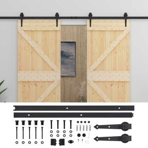 vidaXL Skyded&oslash;r 2 stk. 100 x 210 cm Massivt fyrretr&aelig;