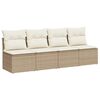 vidaXL 4-personers havesofa med hynder polyrattan beige