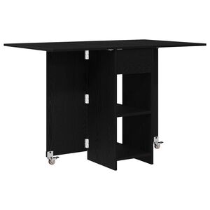 vidaXL Spisebord 115 x 70 x 75 cm Konstrueret tr&aelig; Sort eg Rektangul&aelig;r