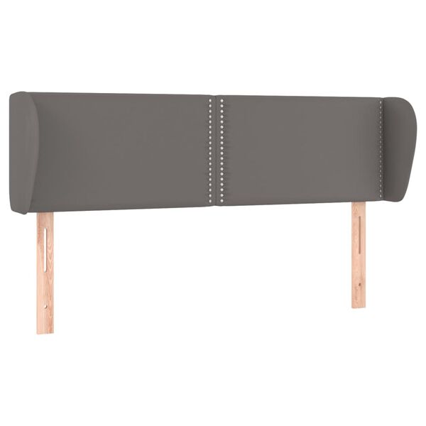 vidaXL sengegavl med kanter 147x23x78/88 cm kunstl&aelig;der gr&aring;