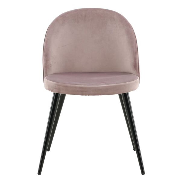 Venture Home spisebordsstole 2 stk. Velvet velour sort og st&oslash;vet rosa