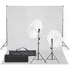vidaXL fotostudies&aelig;t med lampes&aelig;t og baggrund
