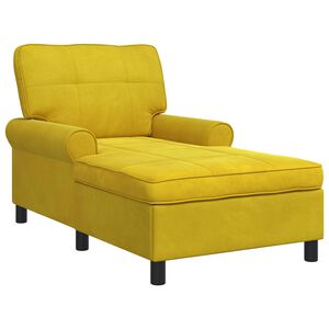 vidaXL Chaise Lounge med pude Gul 91 x 157 x 91 cm Fl&oslash;jl