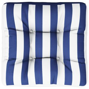 vidaXL pallehynde 50x50x12 cm stof stribet bl&aring; og hvid