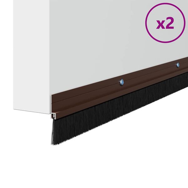 vidaXL Skruemonterede dørbørste tætninger 2 pcs Brun 100 cm