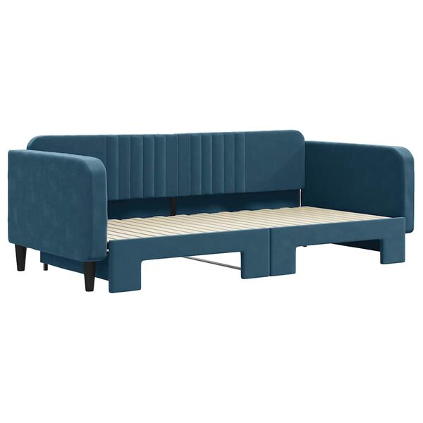vidaXL daybed med udtr&aelig;k 100x200 cm velour bl&aring;