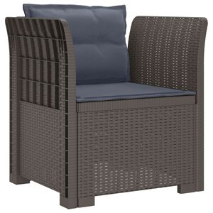 vidaXL 1-personers L&aelig;nestol med Pudefyld Rattan Look PP Lysegr&aring;