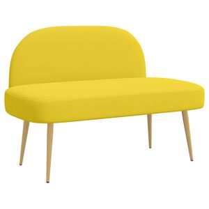 vidaXL Polstret b&aelig;nk med ryg Lysegul 110 x 60 x 76 cm