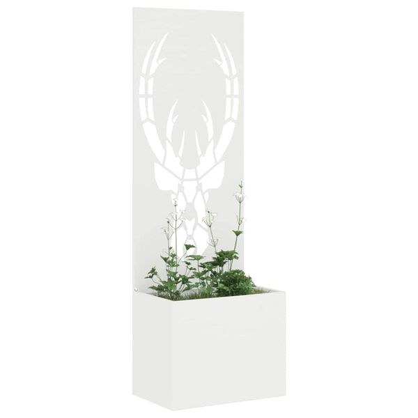 vidaXL Have privatliv sk&aelig;rm Dyreprint Hvid 50 x 140 cm Koldvalset st&aring;l