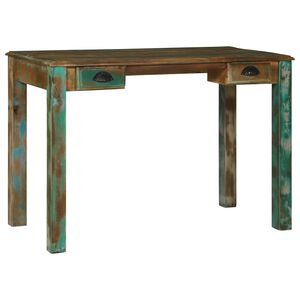 vidaXL Skrivebord med skuffe Brun 112 x 55 x 76 cm Solid genbrugs tr&aelig;