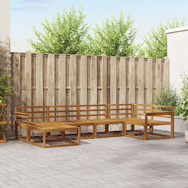vidaXL Udend&oslash;rs sofagruppe 6 pcs Naturfarvet Massivt Akacietr&aelig;