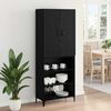vidaXL Highboard Sort eg 69,5 x 34 x 180 cm Konstrueret tr&aelig;