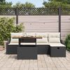 vidaXL Havesofa S&aelig;t 6 pcs Sort polyrattan