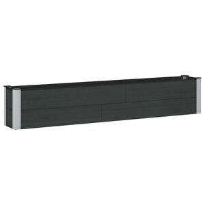 vidaXL H&oslash;jbed Sort 200 x 30 x 36 cm WPC og Aluminium