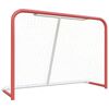 vidaXL hockeym&aring;l med net 153x60x118 cm st&aring;l og polyester r&oslash;d og hvid