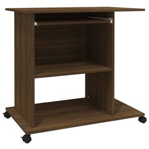 vidaXL computerbord 80x50x75 cm konstrueret tr&aelig; brun egetr&aelig;sfarve
