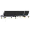 vidaXL L-formet sovesofa 255x140x70 cm stof lysegr&aring;