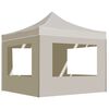 vidaXL foldbart festtelt med v&aelig;gge aluminium 2 x 2 m cremefarvet