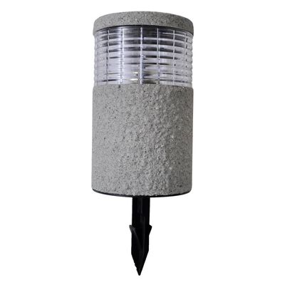 Soldrevet LED havelamper med pulvermalet stenoverflade, sæt med 6