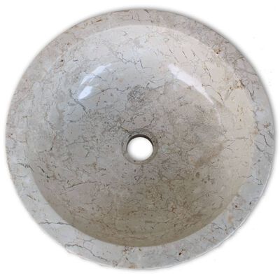 vidaXL håndvask marmor 40 cm cremefarvet