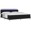 vidaXL LED Box Spring Bed med madras med LED Sort 200 x 200 cm Stof