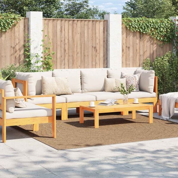 vidaXL Omr&aring;det&aelig;pper Moir&eacute; HUARTE Naturfarvet 240 x 240 cm Polyester