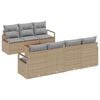 vidaXL Havesofa S&aelig;t med pude 8 pcs Beige polyrattan