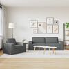 vidaXL Sofa 2 pcs M&oslash;rkegr&aring; 182 x 80 x 82 cm Stof