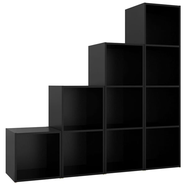 vidaXL tv-skabss&aelig;t 4 dele konstrueret tr&aelig; sort