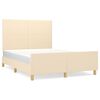 vidaXL sengeramme uden madras 140x200 cm stof cremefarvet