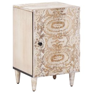 vidaXL Badev&aelig;relsesskab Hvid 38 x 33,5 x 58 cm Massivt mangotr&aelig;