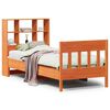 vidaXL sengeramme uden madras 75x190 cm massivt fyrretr&aelig; gyldenbrun