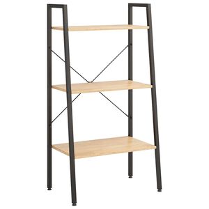 vidaXL stigereol med 3 hylder 56x35x108 cm lysebrun og sort