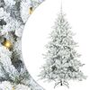 vidaXL Kunstigt Hinged Juletr&aelig; med 300 LED'er Hvid 180 cm PVC og St&aring;l