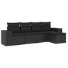 vidaXL sofas&aelig;t til haven 5 dele med hynder polyrattan sort