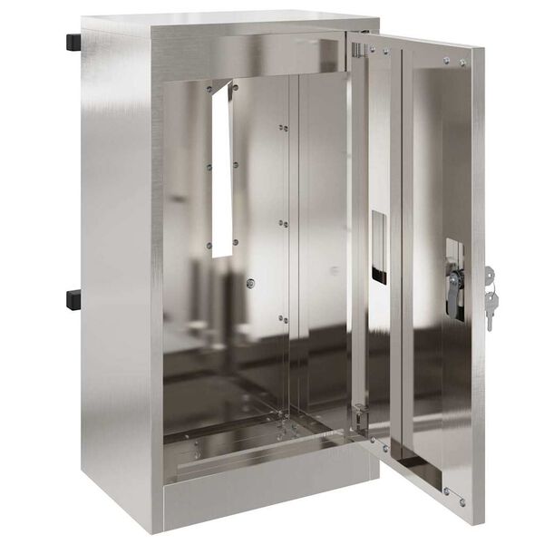 vidaXL postkasse Sort 30 x 23 x 55 cm Rustfrit stål