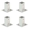vidaXL stolpefod 4 stk. 71 mm galvaniseret metal
