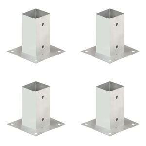 vidaXL stolpefod 4 stk. 71 mm galvaniseret metal
