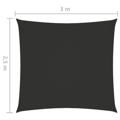 vidaXL solsejl 2,5x3 m rektangulær oxfordstof antracitgrå