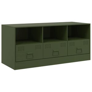 vidaXL tv-bord 99x39x44 cm st&aring;l olivengr&oslash;n