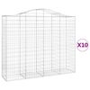 vidaXL buede gabionkurve 10 stk. 200x50x160/180 cm galvaniseret jern