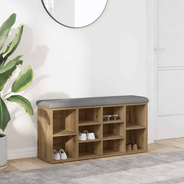 vidaXL skobænk 82x32x45,5 cm konstrueret træ kunsteg